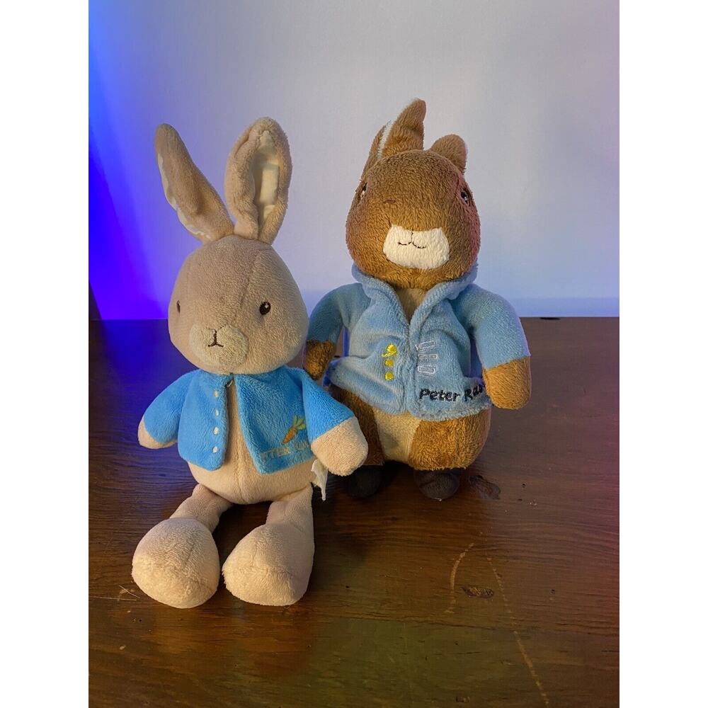 Peter Rabbit Lot of 2 Stuffed Animals 8”- 9” Tall